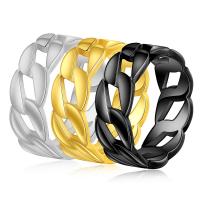 Stainless Steel Finger Ring, Geometrical Pattern, plated & for man & hollow US Ring 