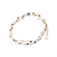 Cultured Freshwater Pearl Bracelets, with Tourmaline, 14K gold-filled, for woman .91 Inch 