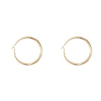 Brass Hoop Earring, gold color plated, for woman, 60mm 