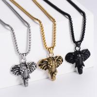 304 Stainless Steel Necklace, Elephant, fashion jewelry & for man .62 Inch 