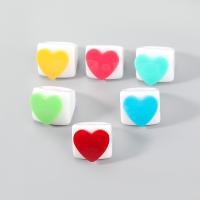 Anillo de dedo de resina, Corazón, Joyería & para mujer, más colores para la opción, Vendido por UD