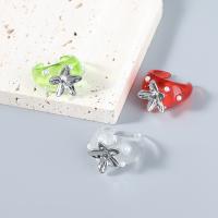 Resin Zinc Alloy Finger Ring, with ABS Plastic Pearl & Zinc Alloy, fashion jewelry & for woman 