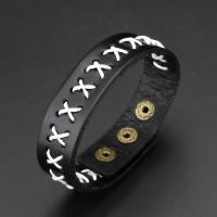 PU Leather Cord Bracelets, Zinc Alloy, with PU Leather, plated, Unisex .5 cm 