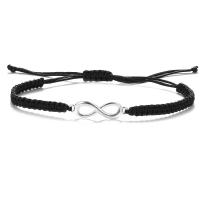 Fashion Zinc Alloy Bracelets, with Polyester Cord, Number 8, for couple cm 