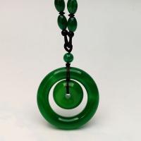 Mode Pullover Kette Halskette, Grüner Chalcedon, natürlich, poliert & unisex, grün, 50mm, Länge:42 cm, verkauft von PC