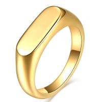 Titanium Steel Finger Ring, 18K gold plated & for woman, 6mm, US Ring 