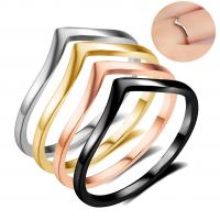 Stainless Steel Finger Ring, Geometrical Pattern, plated & for woman 20mm, 5mm, US Ring 