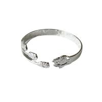 Brass Cuff Bangle, silver color plated, Adjustable & for woman 