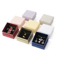 Papel caja para collar, Cuadrado, multicapa & grano de cocodrilo, más colores para la opción, 70x70x35mm, Vendido por UD