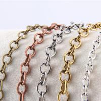 Iron Oval Chain, plated, cross chain 
