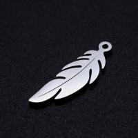 Stainless Steel Feather Pendant, plated, DIY 