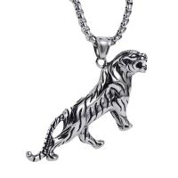 304 Stainless Steel Necklace, Tiger, polished, fashion jewelry & for man, original color .62 Inch 