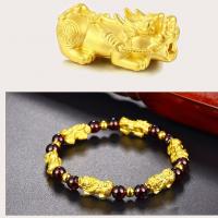 Gemstone Bracelets, Natural Stone, with Brass, Fabulous Wild Beast, plated, Unisex 14*6*6mm-6mm-4mm cm 