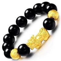 Agate Bracelets, Black Stone, with Agate, Fabulous Wild Beast, plated, polished & for couple cm 