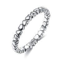 Стерлингового серебра кольцо, 925 пробы, плакированный цветом под старое серебро, с рисунками сердца & разный размер для выбора & Женский, размер:6-9, продается PC