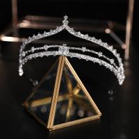 Bridal Tiaras, Rhinestone, with Zinc Alloy, Crown, plated, for woman & with rhinestone 