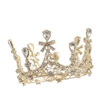 Bridal Tiaras, Zinc Alloy, Crown, plated & for woman & with rhinestone 