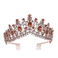 Bridal Tiaras, Zinc Alloy, Crown, plated, for woman & with rhinestone 