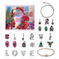 Set de perles Bracelet bricolage, alliage de zinc, Conception de Noël & émail, multicolore Vendu par fixé