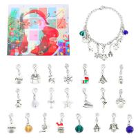 Set de perles Bracelet bricolage, alliage de zinc, avec résine, Conception de Noël & émail & avec strass, multicolore Vendu par fixé