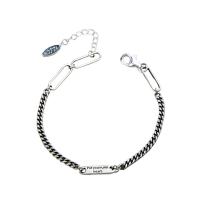 Sterling Silver Chain Bracelet, 925 Sterling Silver, with 1.18inch extender chain, for woman, 3mm .69 Inch 