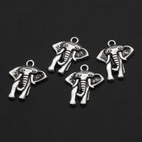 Zinc Alloy Animal Pendants, Elephant, original color, 23mm 