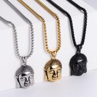 304 Stainless Steel Necklace, Buddha, fashion jewelry & for man .62 Inch 