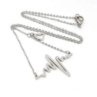 Stainless Steel Jewelry Necklace, Electrocardiographic, plated, fashion jewelry 500mm 