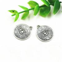 Zinc Alloy Jewelry Pendants, plated, with eye pattern & DIY, silver color 