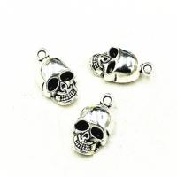 Zinc Alloy Skull Pendants, plated, DIY, silver color Approx 2.2mm 