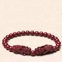 Мода Киноварь браслет, с Природный камень, Сказочный Дикий Зверь, Мужская, пурпурный, длина:18 см, продается PC