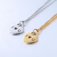 Stainless Steel Jewelry Necklace, 304 Stainless Steel, with 1.97inch extender chain, Heart, plated, for woman .75 Inch 