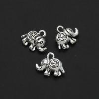 Zinc Alloy Animal Pendants, Elephant, original color, 13mm 