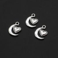 Zinc Alloy Jewelry Pendants, Moon, original color, 17mm 