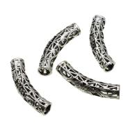 Zinc Alloy Curved Tube Beads, hollow, original color, 48mm 