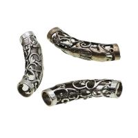 Zinc Alloy Curved Tube Beads, original color, 45mm 