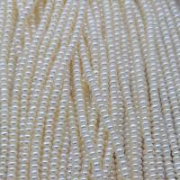 Button Cultured Freshwater Pearl Beads, Natural & fashion jewelry & DIY, white, 4-5mm .57-15.75 Inch 