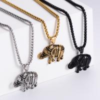 304 Stainless Steel Necklace, Elephant, plated, fashion jewelry & for man .62 Inch 