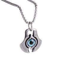 316 Stainless Steel Necklace, with Acrylic, Evil Eye, fashion jewelry & for man, original color .62 Inch 