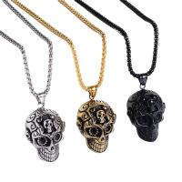 304 Stainless Steel Necklace, Skull, plated, fashion jewelry & for man .62 Inch 