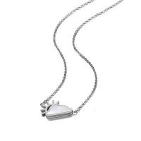 Stainless Steel Jewelry Necklace, with White Shell, plated, fashion jewelry 450mm 