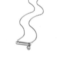 Stainless Steel Jewelry Necklace, plated, fashion jewelry & with rhinestone 240mm 