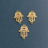 Stainless Steel Charm Connector, Hamsa, plated, fashion jewelry 