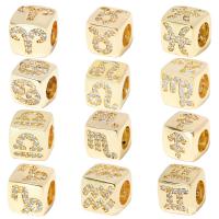 Brass Spacer Beads, plated, Zodiac & fashion jewelry & micro pave cubic zirconia 8mm 
