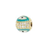 Perles zircon Micro Pave cubes, laiton, Placage, bijoux de mode & motif de mauvais œil & pavé de micro zircon, plus de couleurs à choisir Vendu par PC