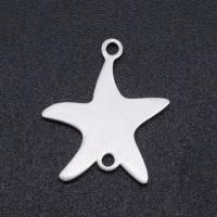 Stainless Steel Charm Connector, Starfish, plated, DIY 