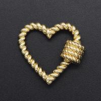 Brass Screw Carabiner Lock Charms, Heart, plated, DIY, golden 