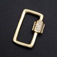 Brass Screw Carabiner Lock Charms, plated, DIY & micro pave cubic zirconia, mixed colors 