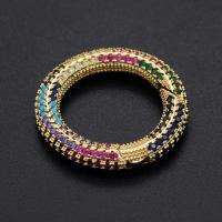 Brass Spring Ring Clasp, Donut, plated, DIY & micro pave cubic zirconia 