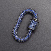 Brass Screw Carabiner Lock Charms, plated, DIY & micro pave cubic zirconia 